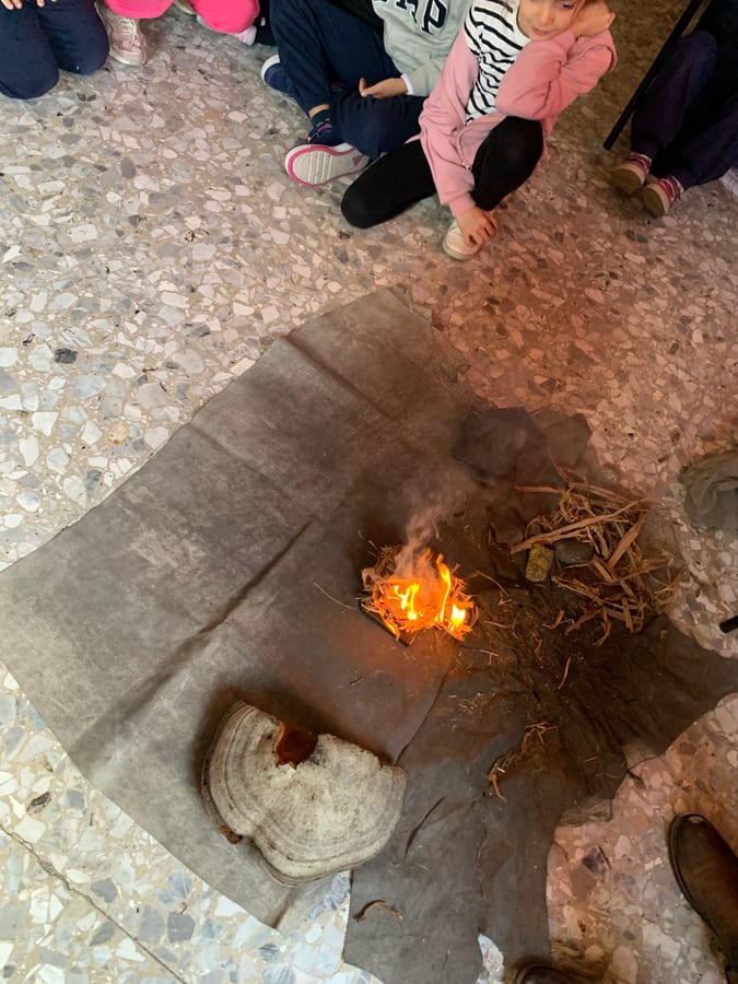 La fiamma durante la dimostrazione